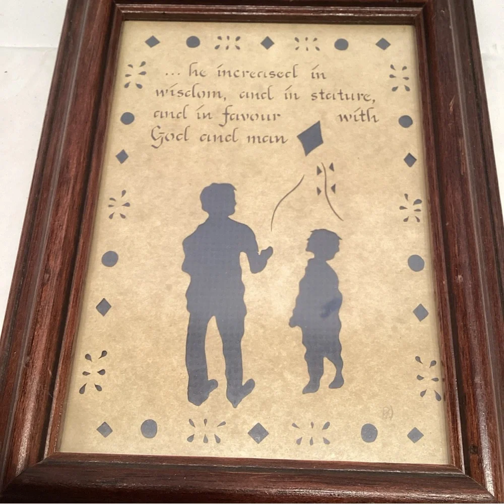 Framed Silhouette Designs with Scissors 1985 “He Increased In Wisdom And Stature